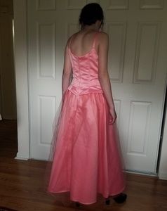 Jessica McClintock for Gunne Sax Dresses - Coral pink formal gown tulle over satin Jessica McClintock for Gunne Sax Dresses - Coral pink formal gown tulle over satin